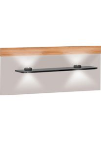 Wiemann Opzetpaneel Asti met verlicht glazen plateau (set van 2) nachtkastjes beige