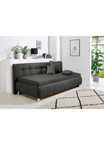 Maintal Bed Malea met bedkist, in 3 breedten, binnenvering- of bonell-matras ter keuze grijs, slaapbanken, Breedte ligoppervlak: 80 cm, Lengte