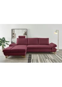 Inosign Slaapbank City/Giron comfortabele slaapbank (ligoppervlak 245 x 138 cm) en bedlade rood, slaapbanken, Breedte ligoppervlak: 138 cm, Lengte