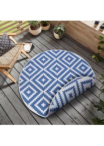 my home Vloerkleed Ronda tweezijdig te gebruiken kleed Sisal-look, platweefsel, in- en outdoor, geometrisch boho design moderne vloerkleden blauw