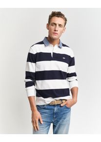 Gant Poloshirt met lange mouwen REG CHAMBRAY STRIPE HEAVY RUGGER heren lange mouwen maat XXXL wit