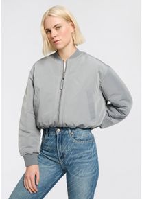 BOSS Orange Bomberjack Paddana premium damesmode in omkeerbaar design, logo-jacquard dames blousons maat 46 blauw