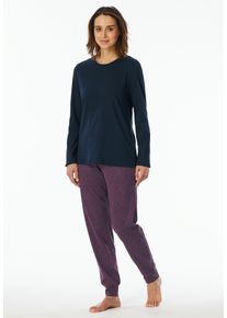 uncover by Schiesser Pyjama UNCOVER Nightwear Katoen, single jersey kwaliteit, lange mouwen, ademend, comfortabel (2-delig) dames nachtkleding maat 44