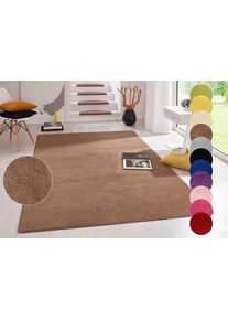 Hanse Home Vloerkleed Fancy Kortpolig, loper, effen, geketteld, woonkamer, slaapkamer, eetkamer moderne vloerkleden maat 31 bruin