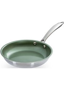 JUST VEGAN Koekenpan CeraVegan plantaardige keramische coating, inductie (1-delig) koekenpannen zilver(kleur)