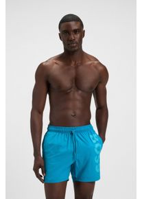 BOSS Zwemshort Octopus Met BOSS logotekst, elastische tailleband met koord heren zwembroeken maat S (48) blauw