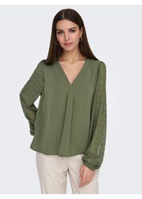 Only Shirtblouse ONLMASJA FR L/S V-NECK SHIRT CS PTM dames blouseshirts maat S (36) groen