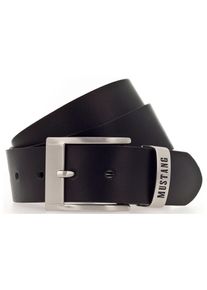 Mustang Leren riem Fijne nerf, vintage karakter, 4 cm heren riemen maat 85 zwart