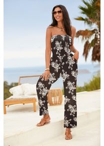 Lascana Bandeau-jumpsuit met all-over print dames jumpsuits maat 34 zwart
