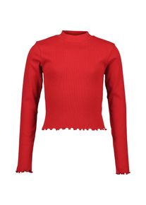 Blue Seven Shirt met lange mouwen met smalle opstaande kraag en leuke golfjesranden meisjes shirts met lange mouwen maat 164 rood