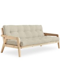 KARUP Slaapbank Graf Met houtstructuur, incl. futonmatras, ligoppervlak 130x190 cm beige, slaapbanken, Breedte ligoppervlak: 130 cm, Lengte