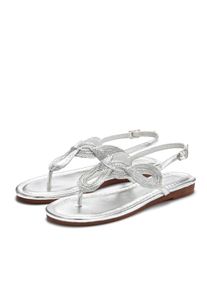 Lascana Teenslippers Sandaal, pantoletten in metallic-look VEGAN dames teenslippers maat 42 zilver(kleur)