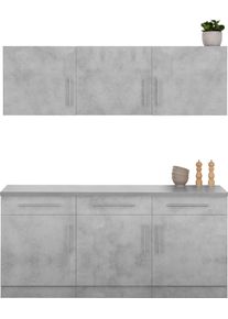 Wiho-K&uuml;chen wiho K&uuml;chen Keuken Cali zonder elektrische apparaten, breedte 180 cm keukenkast series maat - grijs