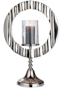 Casablanca by Gilde Windlicht Kaarsenhouder Circulus zilverkleur (1 stuk) kaarsenhouders zilver(kleur)