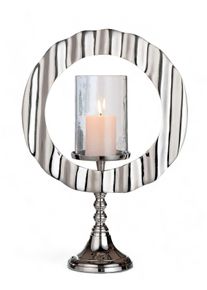 Casablanca by Gilde Windlicht Kaarsenhouder Circulus zilverkleur (1 stuk) kaarsenhouders zilver(kleur)