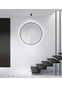 Talos Led-lichtspiegel rond, met indirecte ledverlichting in matzwart ø 100 cm spiegels & verlichting zwart