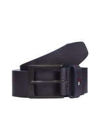 Tommy Hilfiger Leren riem ADAN 3.5 EXT Metalen logopatch, eenvoudige doornsluiting heren riemen maat 90 blauw