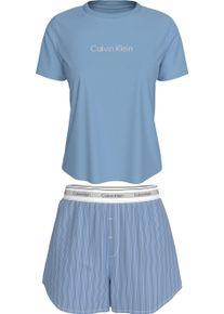 Calvin Klein Pyjama S/S TEE SHORT SET Met elastische taille dames nachtkleding maat L (40) blauw