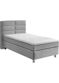 WESTFALIA Polsterbetten Boxspring naar keuze met topmatras van koudschuim boxsprings maat Fijne structuurstof grijs