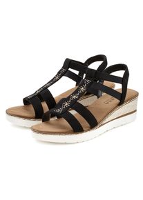 Lascana Sandaaltjes Zomerschoen Sandalette, zomerschoen met sleehak en sierstenen VEGAN dames sandaaltjes maat 40 zwart