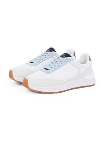 Tommy Hilfiger Sneakers met sleehak CASUAL FASHION RUNNER MIX , vrijetijdsschoen, lage schoen, veterschoen in contrast-look dames sleehak sneakers