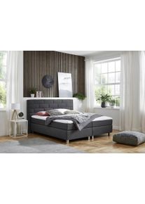 WESTFALIA Polsterbetten Boxspring met topmatras boxsprings maat Feinstruktur grijs