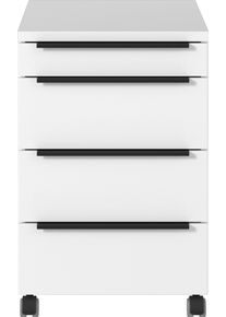 Germania Kastje op wieltjes Milaan, met 4 lades, optioneel met lade demping, nachtkastjes wit