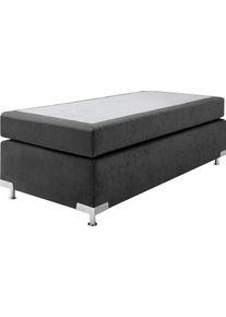 WESTFALIA Polsterbetten Boxspring Nederland zonder hoofdsteun, vrij plaatsbaar boxsprings maat Micro-velours grijs