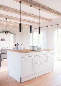 Kochstation Kookeiland KS-Ahus Kookeiland, breedte 160 cm, optioneel met elektrisch apparaat, soft close functie keukenkast series maat - wit