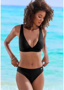 Buffalo Triangel-bikinitop Bubble met bloemige structuur dames bikini's maat A/B zwart