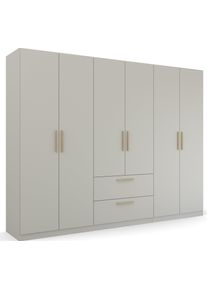Rauch Kledingkast Skandi by Quadra Spin Slaapkamerkast in landelijke stijl met massief houten grepen van wildeiken, met laden kledingkasten grijs