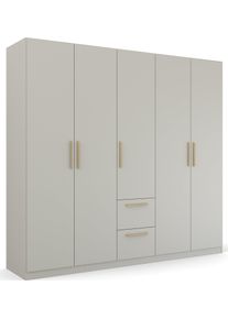 Rauch Kledingkast Skandi by Quadra Spin Slaapkamerkast in landelijke stijl met massief houten grepen van wildeiken, met laden kledingkasten grijs