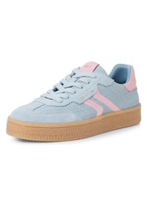 Tamaris Plateausneakers , vrijetijdsschoen, halfschoen, veterschoen met gepolsterde schacht dames lage sneakers maat 40 blauw