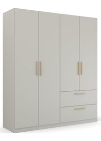 Rauch Kledingkast Skandi by Quadra Spin Slaapkamerkast in landelijke stijl met massief houten grepen van wildeiken, met laden kledingkasten grijs