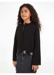 Calvin Klein Cardigan MONOGRAM LOGO CARDIGAN voor kinderen tot 16 jaar meisjes vesten maat 6 (116) zwart