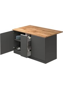 Kochstation Kookeiland KS-Sole, kookeiland, keukenwerkblok, eilandkeuken, werk-eiland keukenkast series grijs