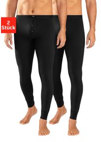 H.I.S. H.I.S Lange onderbroek met boord onder aan de pijpen (set, 2 stuks) heren lange onderbroeken maat S zwart