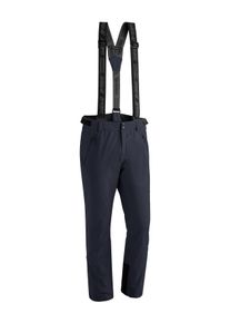 Maier Sports Skibroek Anton slim Heren sneeuwbroek met bretels, wind/waterdicht, slim fit unisex outdoorbroeken maat 24 blauw