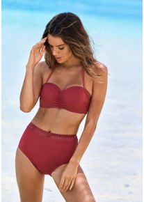 s.Oliver RED LABEL Beachwear Bikinibroekje Aiko met gehaakte look dames bikinibroekjes maat 44 rood