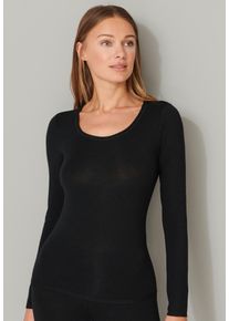 Schiesser Shirt met lange mouwen Personal Fit met platte zijnaden voor het hoogste draagcomfort dames loungewear maat XXXL zwart