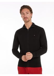 Tommy Hilfiger Cardigan PIMA ORG CTN CASHMERE ZIP THRU heren gebreide vesten maat L (52) zwart