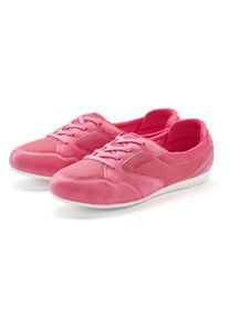 Lascana Sneakers Vrijetijdsschoen, lage schoen, in modieuze mesh-look om in te glippen vegan dames lage sneakers maat 36 roze