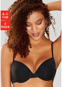 Petite Fleur Bh met steuncups met beugel, van katoen (Set van 2) dames voorgevormde bh's maat C zwart