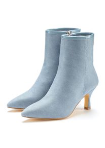 Lascana Laarsjes High-heel enkellaars in denim-look VEGAN dames laarsjes maat 36 blauw