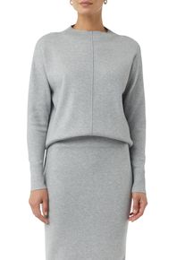 comma, comma casual identity Midirok van fijnbreisel, smalle pasvorm dames rokken tot op de knie maat 36 grijs