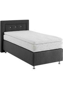 WESTFALIA Polsterbetten Boxspring naar keuze met topmatras boxsprings maat Fijne structuurstof grijs