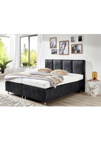 WESTFALIA Polsterbetten Boxspring boxsprings maat Micro-velours zwart