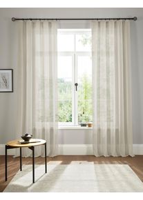my home Gordijn Fiete Linnen-look, bescherming tegen inkijk, halftransparant, uni, linnen-look (1 stuk) kant & klaar gordijnen maat 3 beige