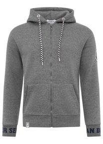 Zwillingsherz Capuchonsweatvest Kust Zee Moin heren sweatvesten maat L grijs