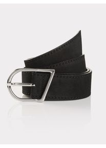 Tom Tailor Leren riem met elegante siernaad (1 stuk) dames brede riemen maat 105 zwart